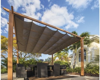 Hornbach Aluminium pergola, pavillon paragon outdoor florida 10x10 mit verstellbarem sonnensegel 320 x 320 cm holzoptik Angebot