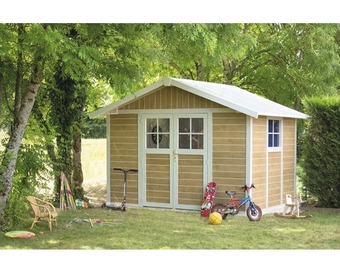 Hornbach Gartenhaus grosfillex deco h7,5 sherwood 315 x 239 cm holzoptik Angebot