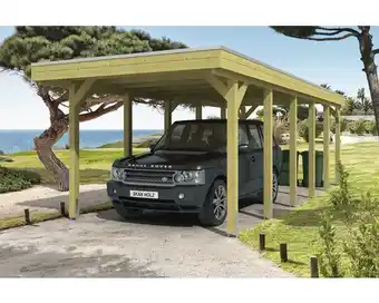 Hornbach Einzelcarport skan holz friesland 314x860 cm mit aluminium-dach tauchimprägniert Angebot