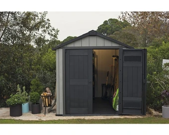 Hornbach Kunststoffgerätehaus keter oakland 757 mit fußboden 210 x 216 cm grau Angebot