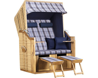 Hornbach Strandkorb devries trend 10+ stoff 745 120 x 80 cm halblieger blau Angebot