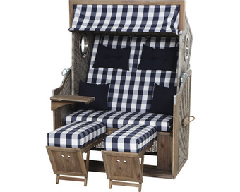Hornbach Strandkorb devries greenline 135+ stoff 743 130 x 80 cm halblieger blau Angebot