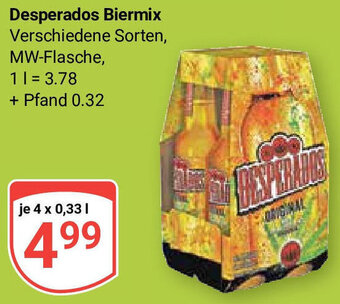 Globus Desperados Biermix 4x0,33 L Angebot