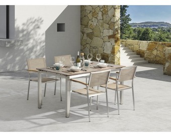 Hornbach Gartenmöbel set skye edelstahl 5 teilig beige Angebot