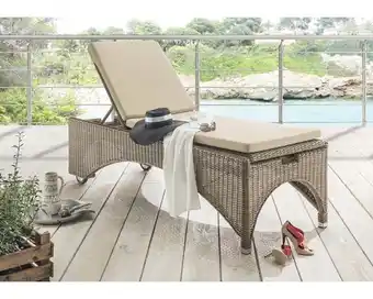 Hornbach Gartenliege bolivar high polyrattan beige ohne polster/auflage Angebot