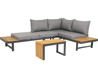 Hornbach Loungeset acamp lounge shadow 4-sitzer 3-teilig anthrazit inkl. sitzkissen Angebot