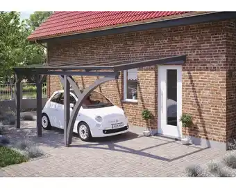 Hornbach Einzelcarport skan holz eifel inkl. 1 einfahrtsbogen, pfostenanker 300 x 541 cm schiefergrau Angebot