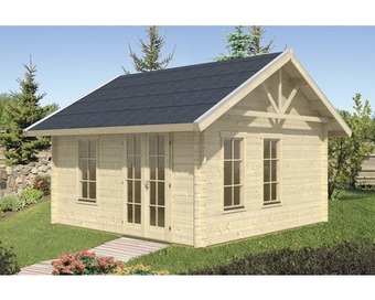 Hornbach Blockbohlenhaus skan holz bern 1 mit fußboden 420 x 420 cm natur Angebot