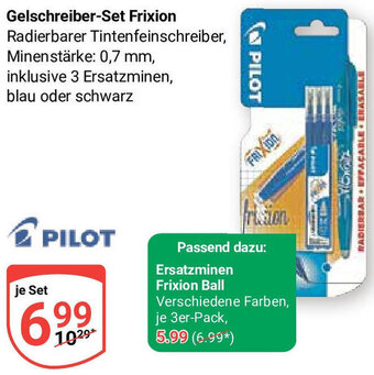 Globus PILOT Gelschreiber-Set Frixion Angebot