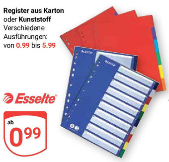 Globus Esselte Register aus Karton oder Kunststoff Angebot