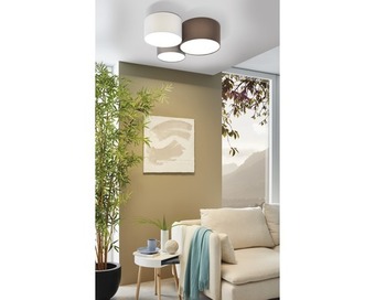 Hornbach Deckenleuchte stahl-textil 3-flammig hxbxl 255x495x610 mm pastore anthrazit/weiß/braun Angebot