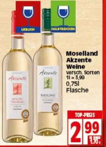 Elli Markt Moselland Akzente Weine 0,75 L Angebot