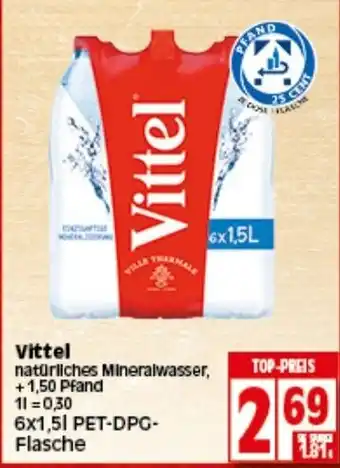 Elli Markt Vittel natürliches Mineralwasser 6 x 1,5 L Angebot