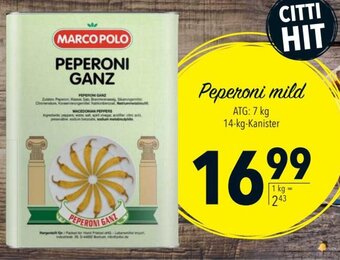 CITTI Markt MARCO POLO PEPERONI GANZ 14kg Angebot