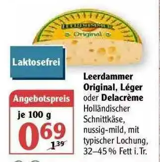 Globus Leerdammer Original, Léger Oder Delacrème Angebot