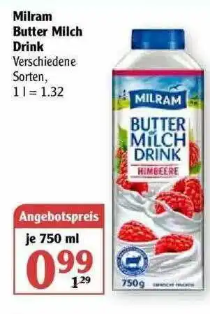 Globus Milram Butter Milch Drink Angebot