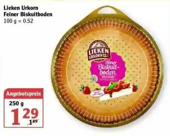 Globus Lieken Urkorn Feiner Kiskuitboden Angebot