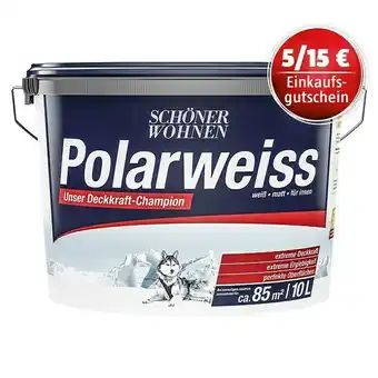 Bauhaus Schöner wohnen-farbe wandfarbe polarweiß aktion 5 / 15 € einkaufsgutschein** (weiß, 10 l, matt, konservierungsmittelfrei) Angebot