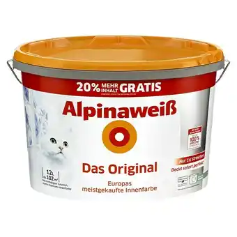 Bauhaus Alpina alpinaweiß wandfarbe das original 10 l + 2 l (weiß, 12 l, matt, konservierungsmittelfrei) Angebot