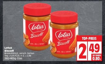 Edeka Lotus Biscoff Brotaufstrich, 380/400g Glas Angebot