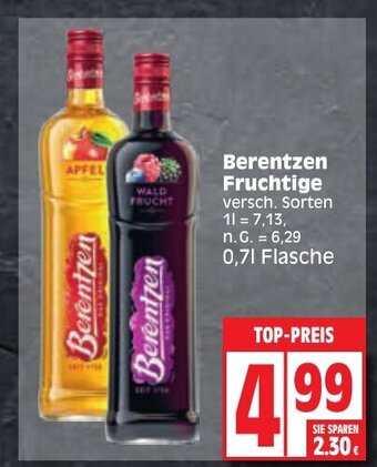 Edeka Berentzen Fruchtige versch. Sorten 700ml Angebot