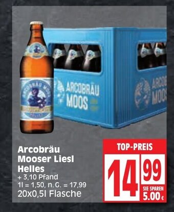 Edeka Arcobräu Mooser Liesl Helles 20*500ml Angebot