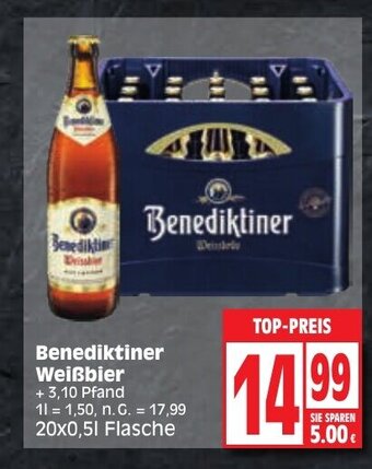 Edeka Benediktiner Weißbier 20*500ml Angebot