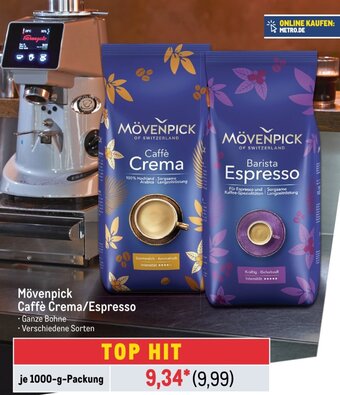 METRO Mövenpick Caffè Crema/Espresso 1000-g-Packung Angebot