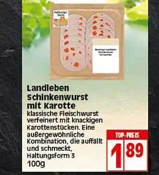 Elli Markt Landleben Schinkenwurst mit Karotte Angebot