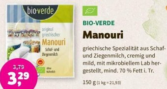 Denns BioMarkt BIO-VERDE Manouri 150 g Angebot