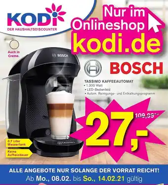 KODi Tassimo Kaffeeautomat Angebot