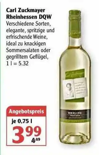 Globus Carl Zuckmayer Reinhessen Dqw Angebot