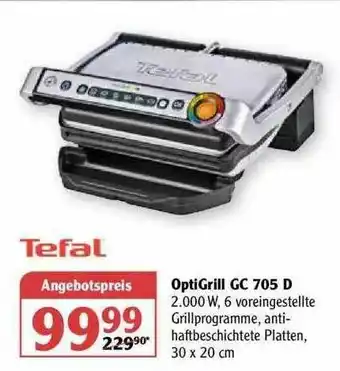 Globus Tefal Optigrill Gc 705 D Angebot