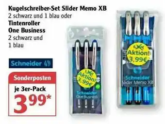 Globus Kugelschreiber-set Slider Memo Xb Oder Tintenroller One Business Angebot