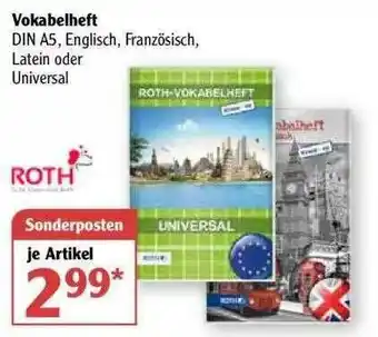 Globus Roth Vokabelheft Angebot