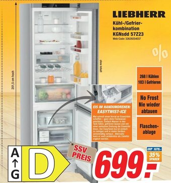 Expert LIEBHERR Kühl-/Gefrier-kombination KGNsdd 57Z23 Angebot