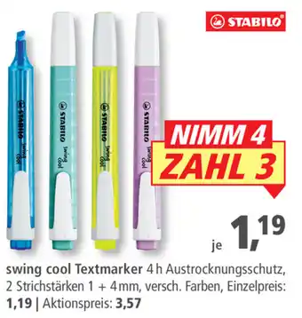 Pfennigpfeiffer Stabilo Swing Cool Textmarker Angebot