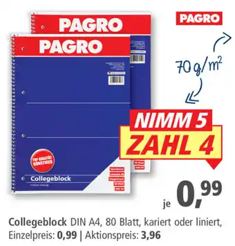 Pfennigpfeiffer Pagro Collegeblock DIN A4 Angebot