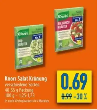 diska Knorr Salat Krönung 40-55g Angebot