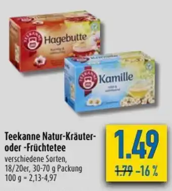 diska Teekanne Natur Kräuter oder Früchtetee 30-70g Angebot