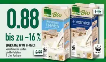 diska Edeka Bio WWF H-Milch 1L Angebot