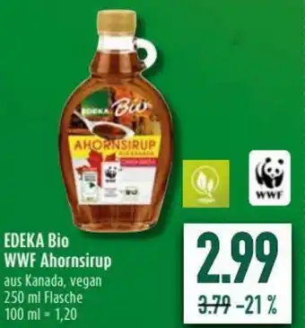 diska Edeka Bio WWF Ahornsirup 250ml Angebot