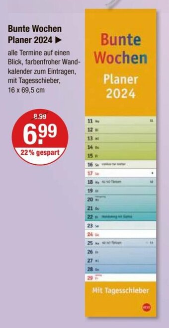 V Markt Bunte Wochen Planer 2024 Angebot