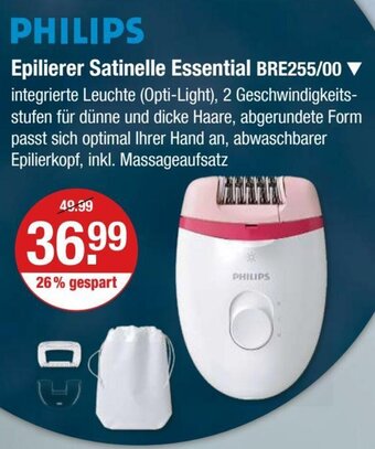 V Markt PHILIPS Epilierer Satinelle Essential BRE255/00 Angebot