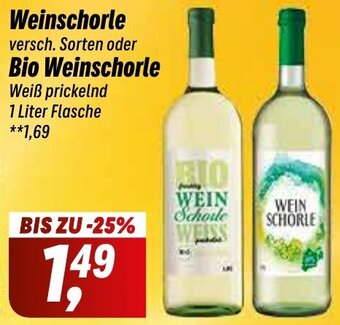 Simmel Weinschorle oder Bio Weinschorle 1 Liter Flasche Angebot