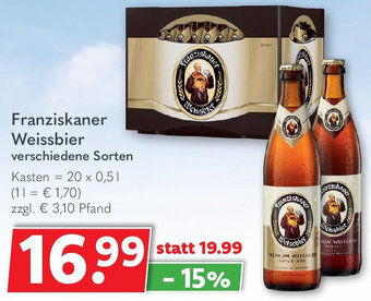 Getränkeland Franziskaner Weissbier 20x0,5 L Angebot