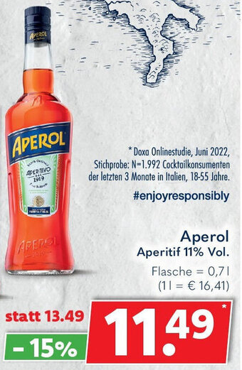 Getränkeland Aperol Aperitif 0,7 L Flasche Angebot