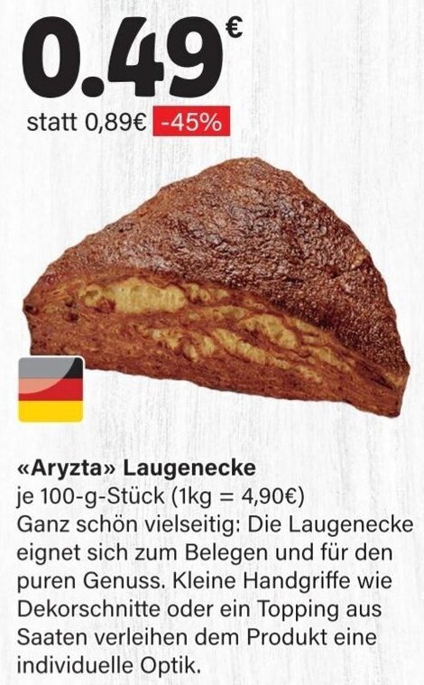 Laugenecke 100 g Stück Angebot bei LEDO