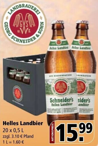 Getränke Rössler Landbrauerei Helles Landbier 20 x 0,5 L Angebot