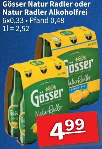 Anderl Getränke Gösser Natur Radler oder Natur Radler Alkoholfrei 6x0,33 L Angebot